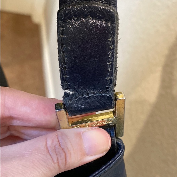 Vintage MCM White and Navy Crossbody Bucket Bag - Picture 15 of 15